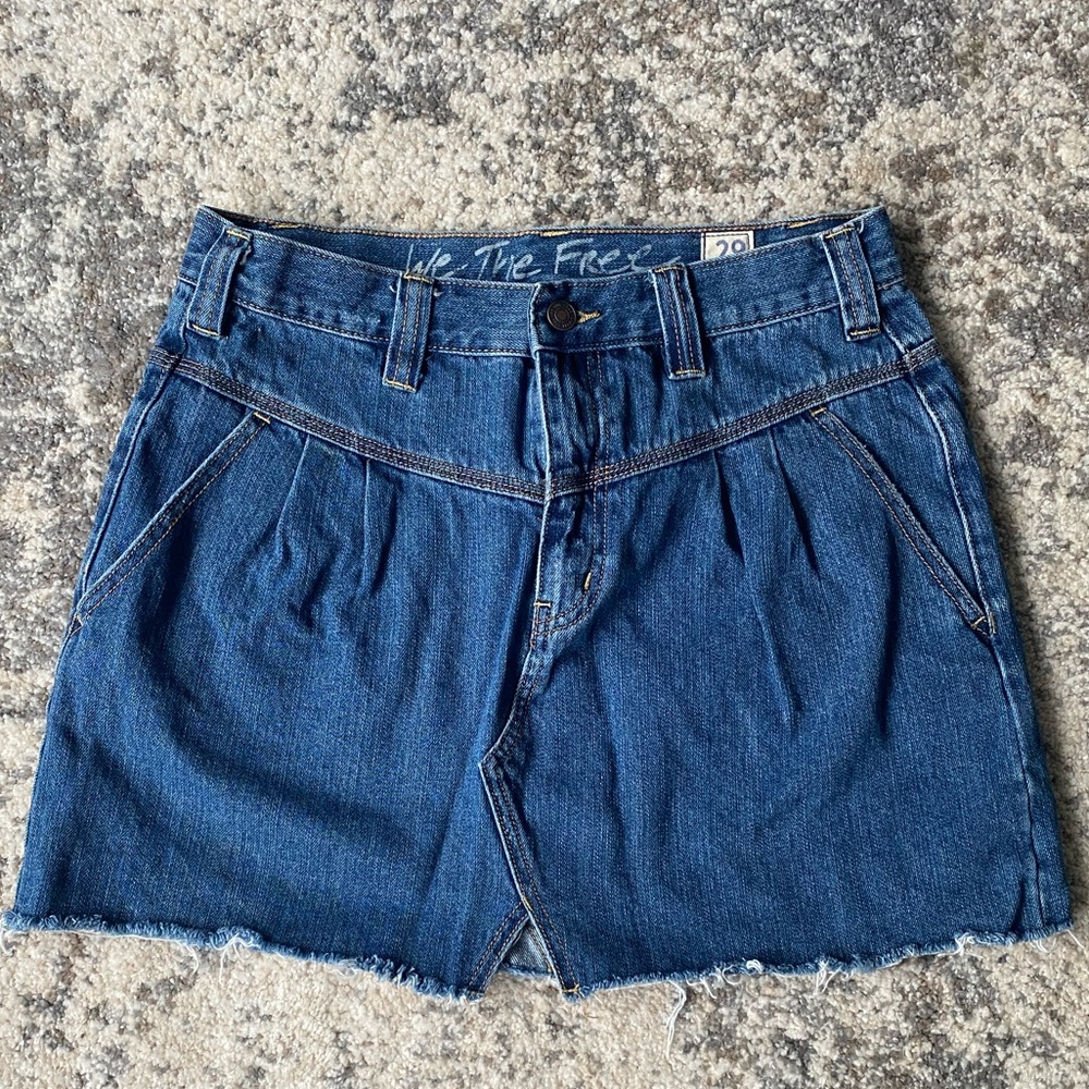 We The Free Distressed Denim Skirt